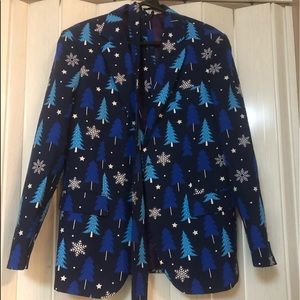 MENS US38R BLUE XMAS OPPOSUIT SET